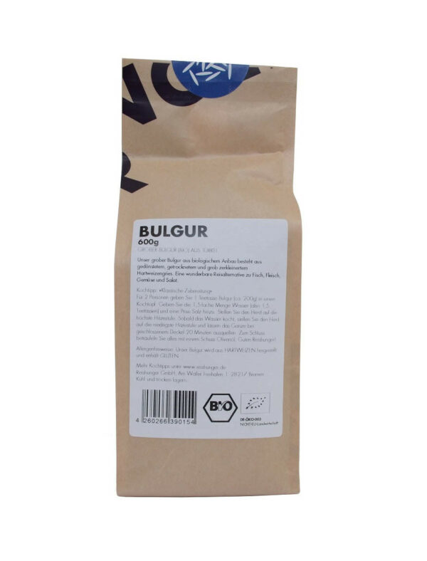 COOK and ENJOY Shop Bulgur 600g Bio von Reishunger Etikett