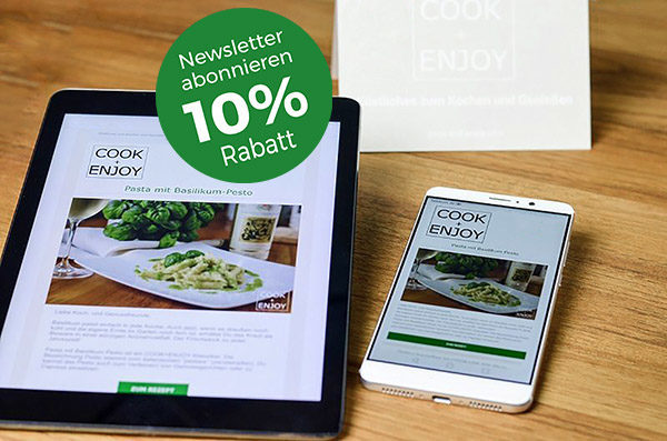 COOK+ENJOY Newsletter abonnieren Gutschein 10% Rabatt für Anmeldung