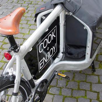 COOK and ENJOY Shop Auslieferung Dreieich Feinkost Wein Lastenfahrrad Cargo Bike
