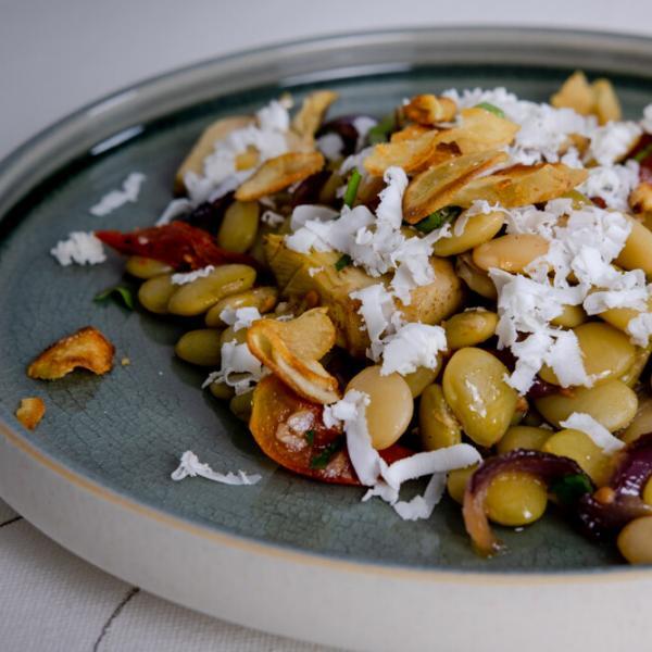 Limabohnen mit Artischockenherzen und halbgetrockneten Tomaten - COOK+ENJOY