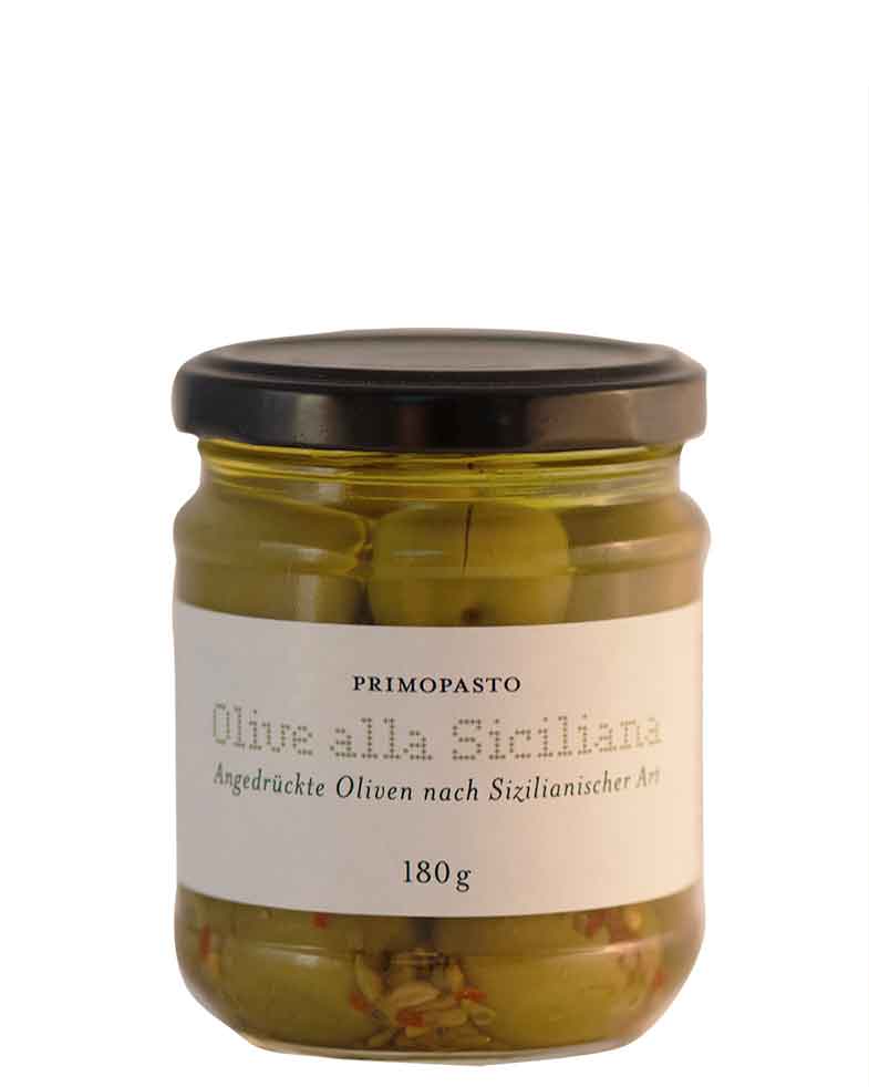 Cook and Enjoy Shop Angedrückte Oliven nach sizilianischer Art 180g